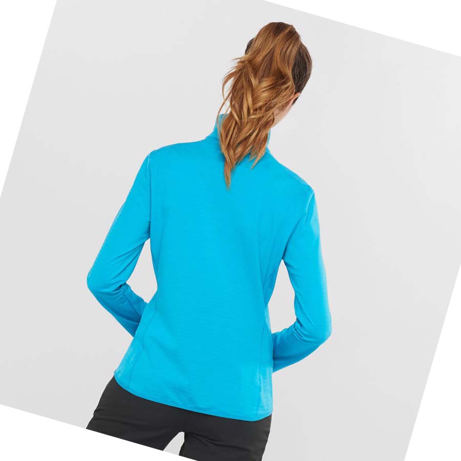 Salomon ESSENTIAL LIGHTWARM Kadın Kapüşonlu Sweatshirt Mavi | TR 2525QMA